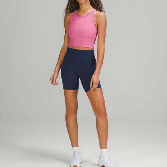 NEW! Lululemon Wunder Train High-Rise Biker Shorts 6” Mineral Blue Sz 4 Retired - Picture 4 of 8